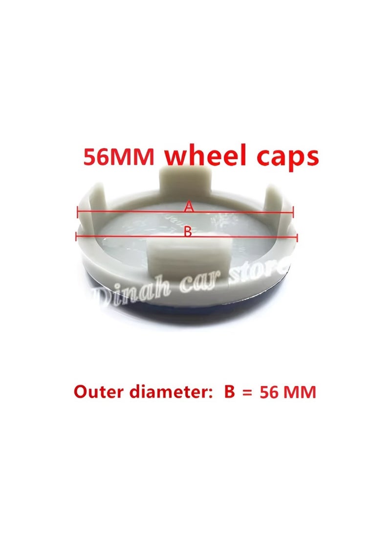 فورد أغطية مركز عجلات السيارة مقاس 56 مم باللون الأزرق لسيارات فورد | طقم 4 قطع | تركيب سهل - Image 4